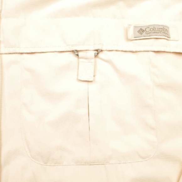 Columbia PFG Mens Cream Button Up Fishing Shirt Sz XL Vented Long Sleeve Pocket - Picture 3 of 7